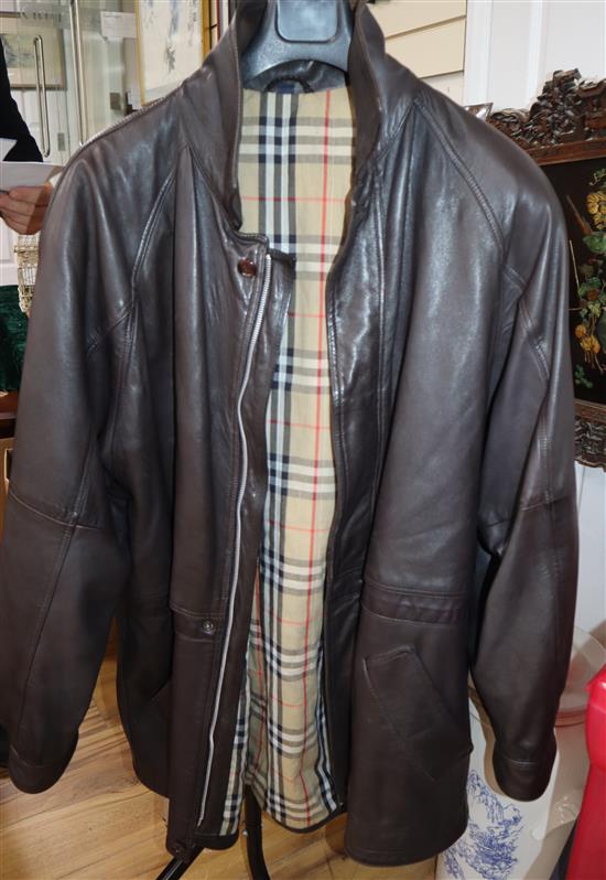 A Burberry mens leather jacket